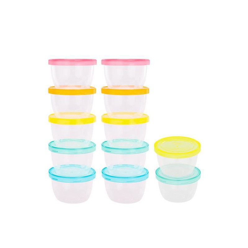 Badabulle Lot de 12 pots de conservation bebe, 250ml