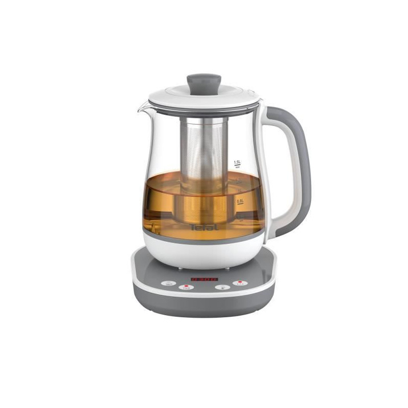 TEFAL BJ551B10 Tastea Machine a the en verre 1,5 L, 8 reglages, Panier a the amovible acier inoxydable, Maintien au chaud, Base 