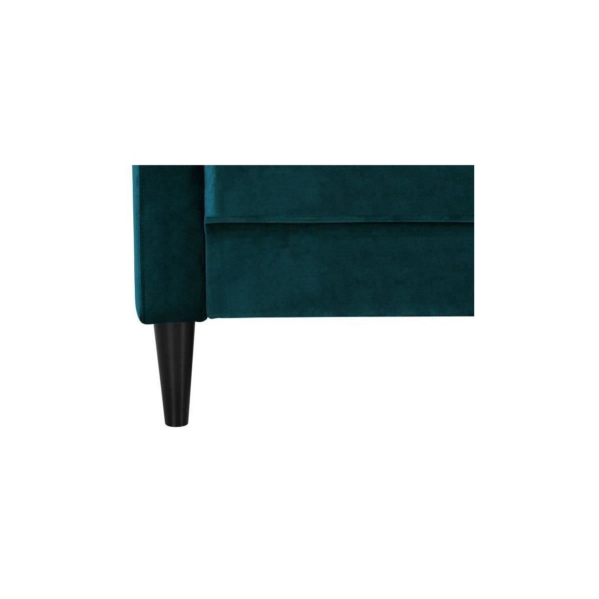 Ibra Velvet Canape Droit Fixe 2 Places Velours Bleu Canard