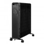 Radiateur electrique bain dhuile 2500W OCEANIC - 3 puissances - Thermostat electronique - Telecommande - Mobile - Noir