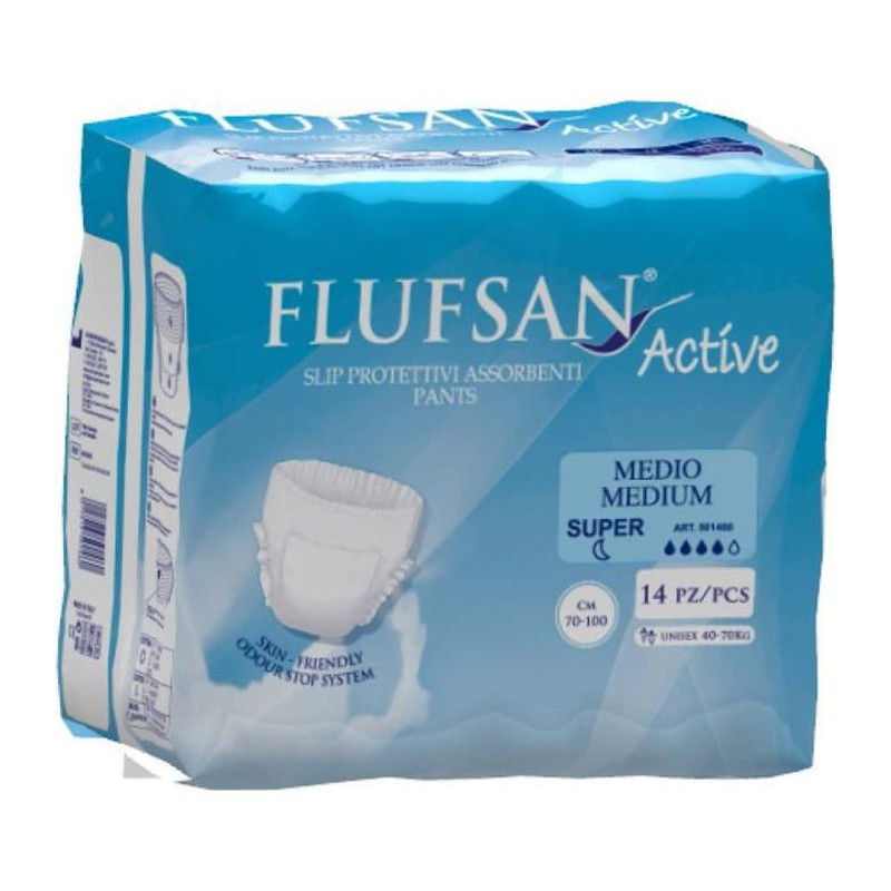 FLUFSAN Culottes absorbantes Active super  pour incontinence NUIT x14