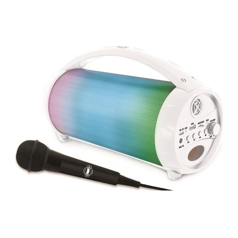 FLASHBOOM Enceinte Bluetooth portable entierement lumineuse avec micro filaire detachable iParty - LEXIBOOK