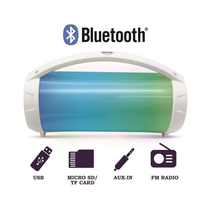 FLASHBOOM Enceinte Bluetooth portable entierement lumineuse avec micro filaire detachable iParty - LEXIBOOK