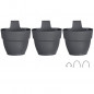 ELHO - Pot de fleurs -  Vibia Campana Foret Vertical Set/3 - Anthracite - Balcon exterieur - L 17.1 x W 20.7 x H 29.7 cm