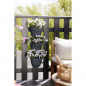 ELHO - Pot de fleurs -  Vibia Campana Foret Vertical Set/3 - Anthracite - Balcon exterieur - L 17.1 x W 20.7 x H 29.7 cm