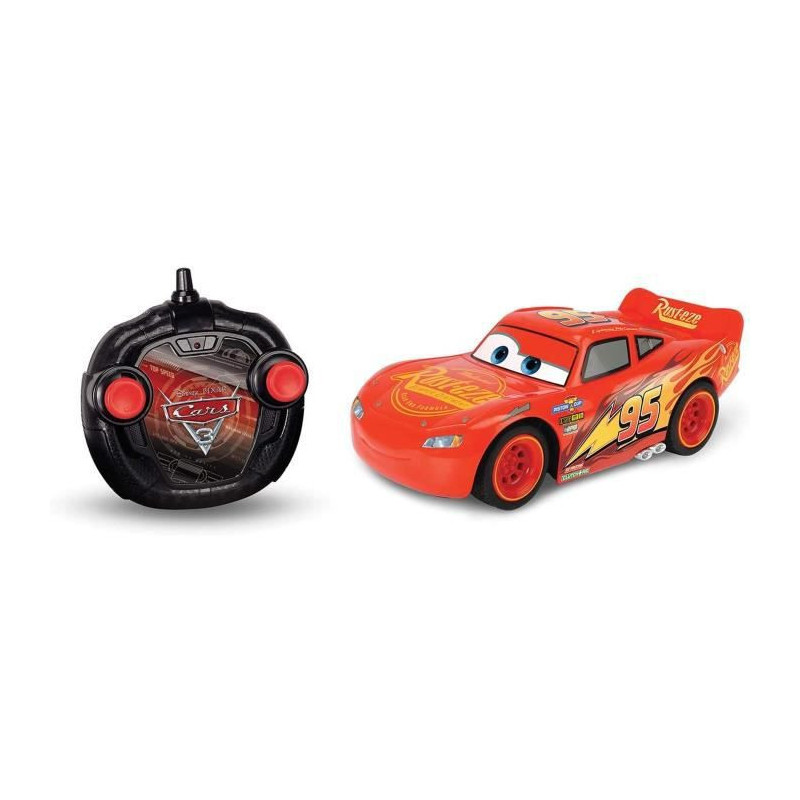 Majorette - Disney Cars 3 - Voiture Radio Commandee Flash McQueen - Echelle 1/24eme - Fonction Turbo