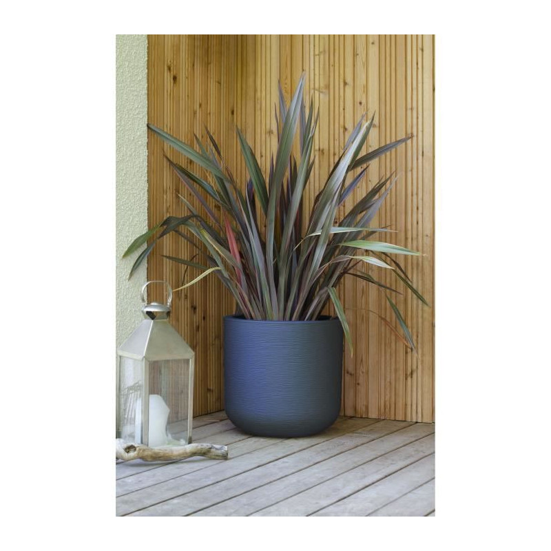 EDA PLASTIQUE - Pot rond 50 cm GraphitUp - 67 L - Gris anthracite