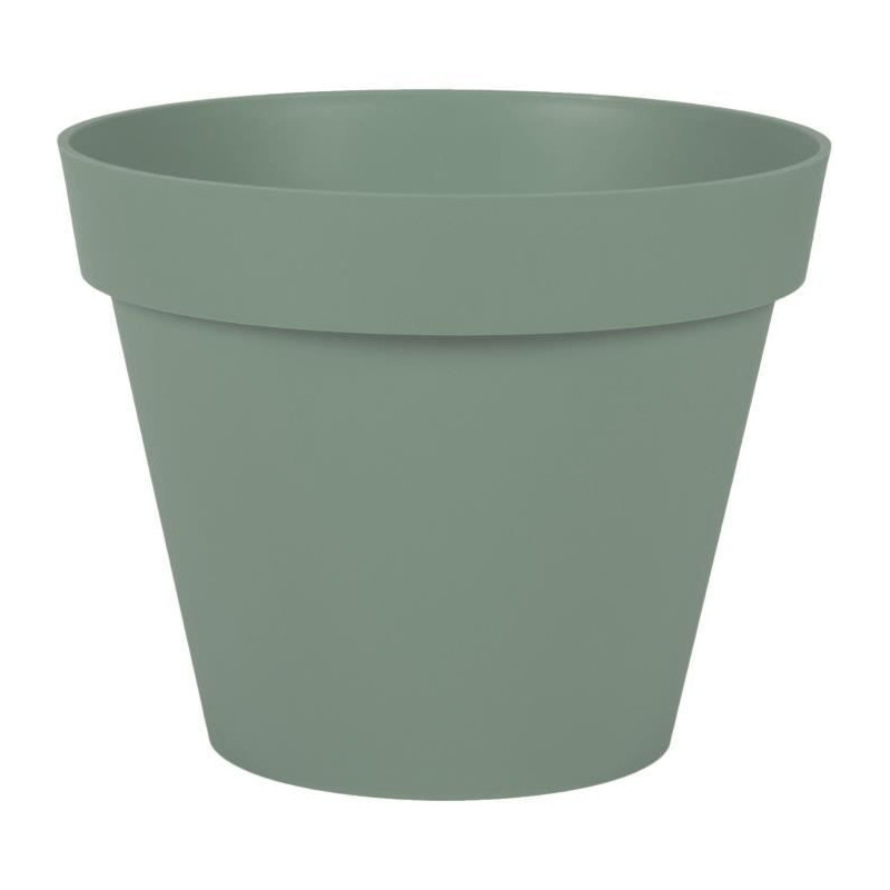 EDA PLASTIQUE - Pot de fleur rond Toscane - O 30 x H26 cm - 10 L - Vert laurier