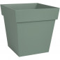 EDA PLASTIQUE - Pot de fleur carre Toscane - 32 x 32 x H 32 cm - 22 L - Vert laurier