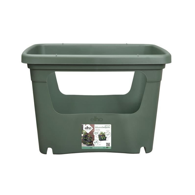 ELHO - Pot de fleurs -  Green Basics Stack + Grow Large - Leaf Green - Exterieur - L 35.1 x W 50.9 x H 35.7 cm