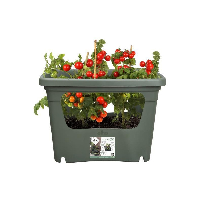 ELHO - Pot de fleurs -  Green Basics Stack + Grow Large - Leaf Green - Exterieur - L 35.1 x W 50.9 x H 35.7 cm