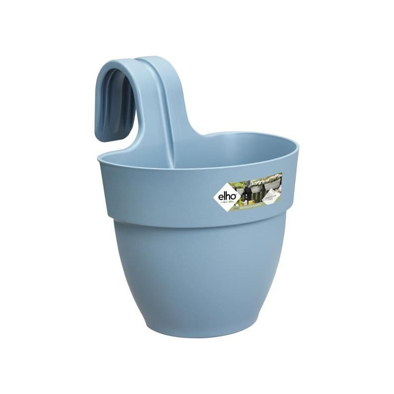 ELHO - Pot de fleurs -  Vibia Campana Easy Hanger Small - Bleu Vintage - Balcon exterieur - L 24.1 x W 20.5 x H 26.5 cm