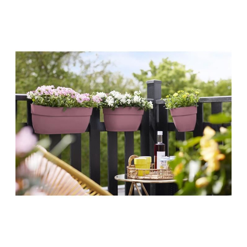 ELHO - Pot de fleurs -  Vibia Campana Easy Hanger Small - Rose Poussiere - Balcon exterieur - L 24.1 x W 20.5 x H 26.5 cm