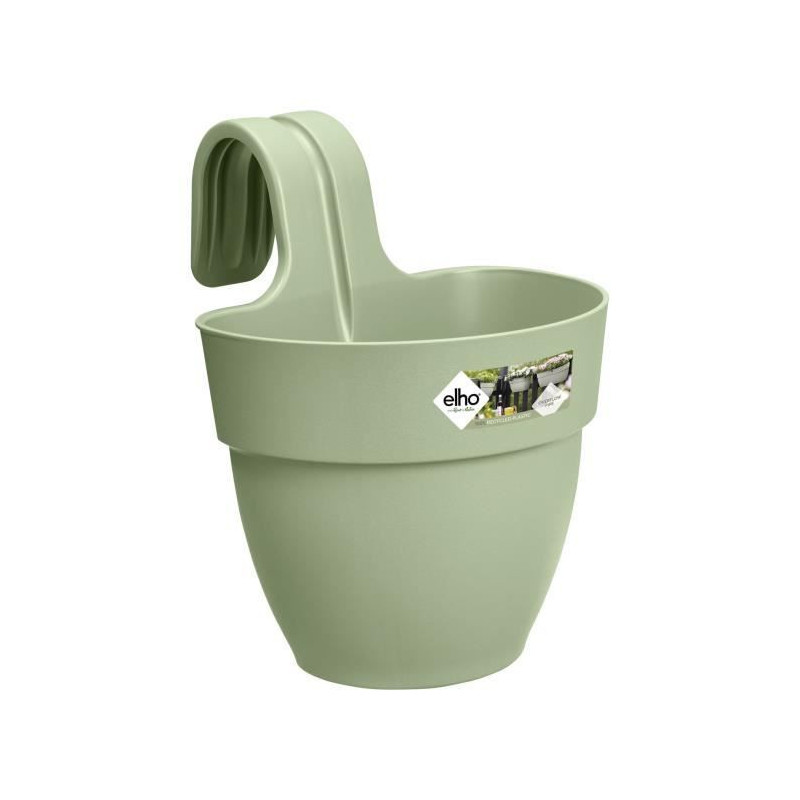 ELHO - Pot de fleurs -  Vibia Campana Easy Hanger Small - Vert Pistache - Balcon exterieur - L 24.1 x W 20.5 x H 26.5 cm