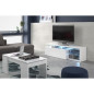 LEDD Meuble TV avec LED contemporain blanc et tablettes en verre - L 150 cm