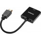 Adaptateur HDMI Mâle vers VGA Femelle avec audio On Earz Mobile Gear Noir