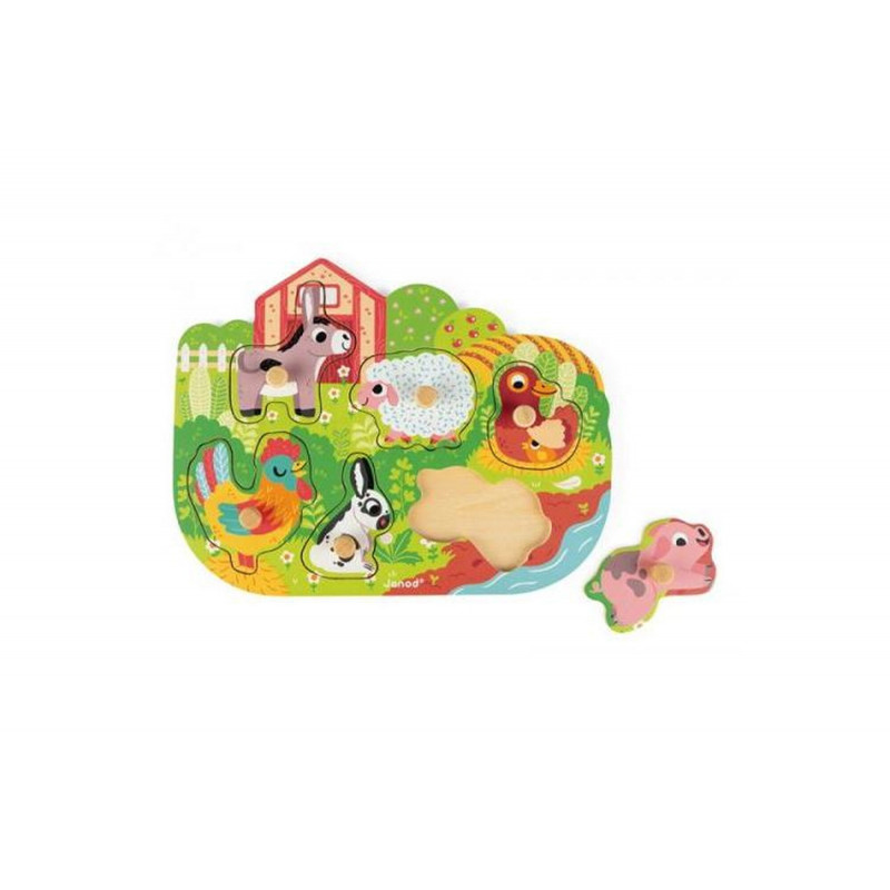 Puzzle Janod Happy Farm 6 pièces