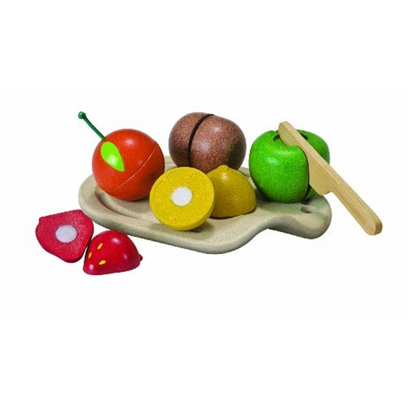 Dinette Assortiment de fruits à découper Plan Toys en bois