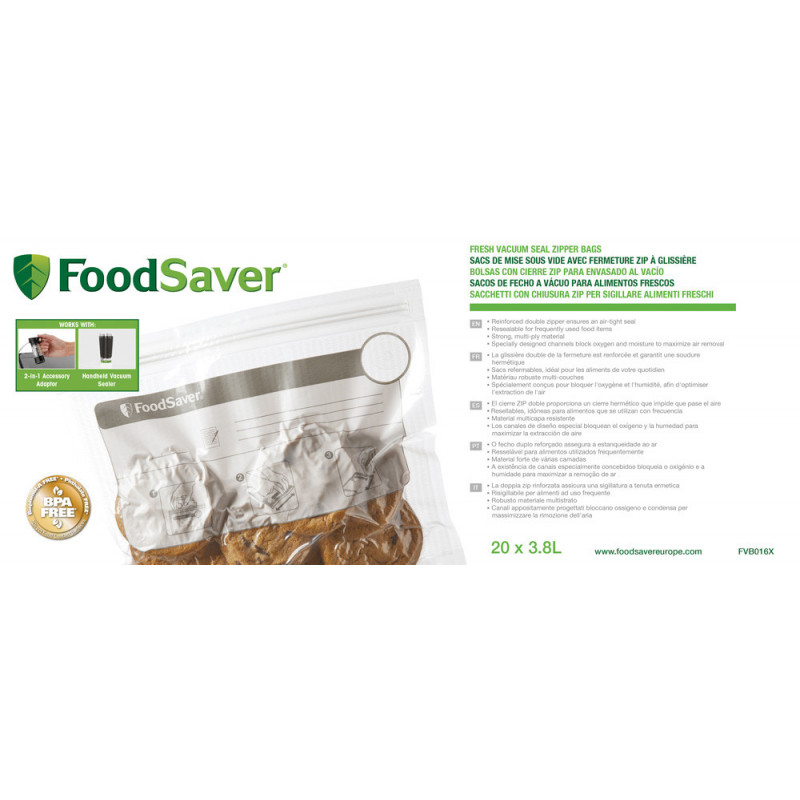 20 SACS SOUS-VIDE 3.79L FERMETURE ZIP - FOOD SAVER