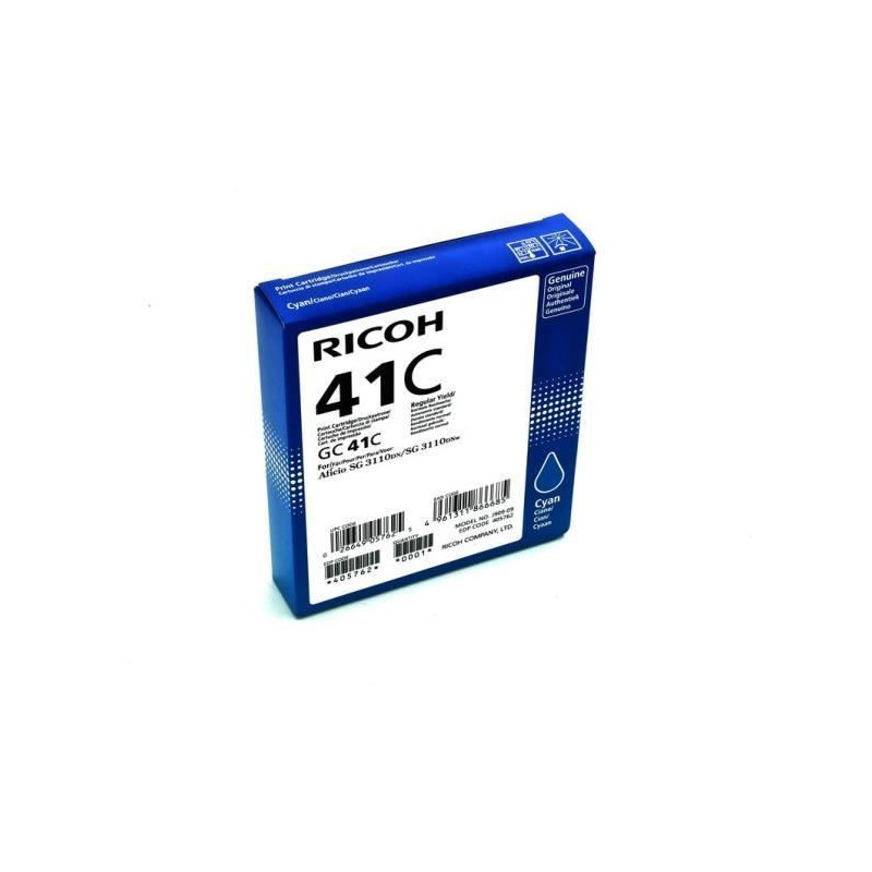 Ricoh Cartouche dencre Gel Cyan  GC41C