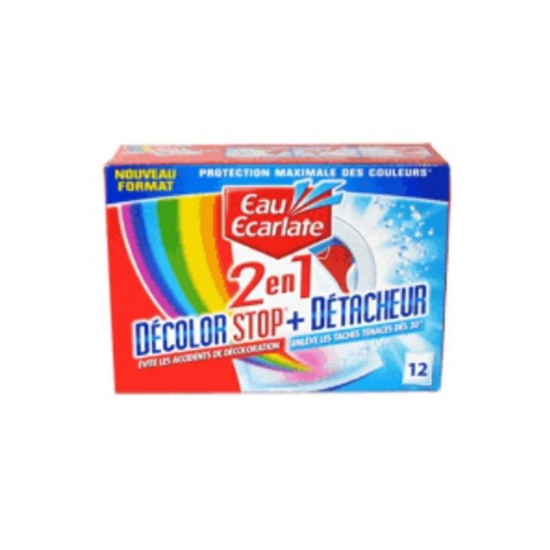 EAU ECARLATE Decolor stop + detacheur 2 en 1 - 12 sachets