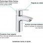 GROHE QUICKFIX Start Robinet de salle de bains lavabo, mousseur economie deau, bonde clic clac incluse, Taille S, 23551002