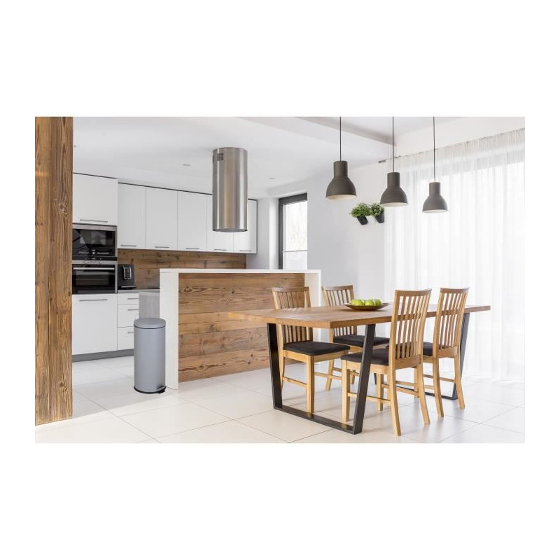 KITCHEN MOVE Poubelle de cuisine a pedale URBAN 30L - En acier Gris