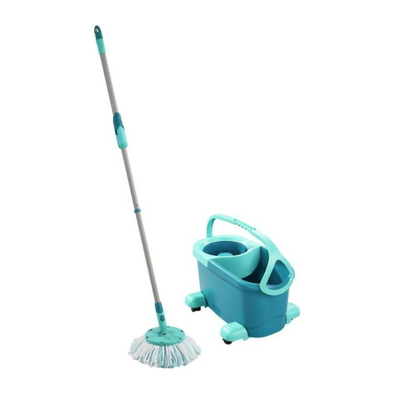 Kit de nettoyage sol Clean Twist Disc Mop Ergo Mobile 52102 Leifheit - Balai espagnol lave sol a franges seau a essorage rotatif