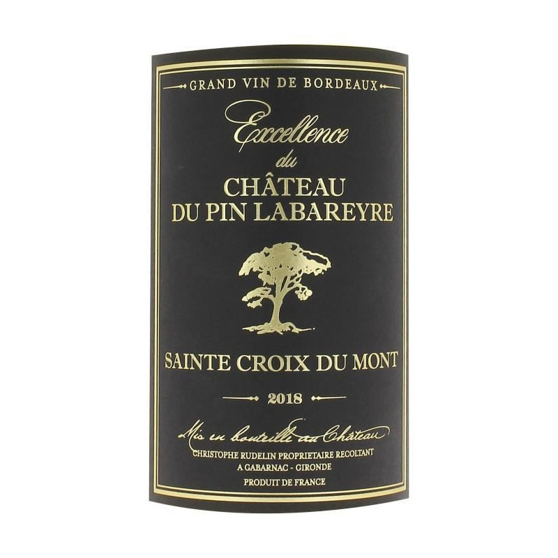 Excellence du Chateau du Pin Labareyre 2018 Sainte Croix du Mont - Vin blanc de Bordeaux