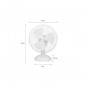 Ventilateur de table OCEANIC - 30W - Diametre 23 cm - 2 vitesses - Oscillant - Blanc