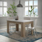 PILVI Table a manger - Blanc et chene sonoma - L 140 x I90 x H 75 cm