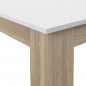 PILVI Table a manger - Blanc et chene sonoma - L 140 x I90 x H 75 cm