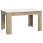 PILVI Table a manger - Blanc et chene sonoma - L 140 x I90 x H 75 cm