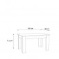 PILVI Table a manger - Blanc et chene sonoma - L 140 x I90 x H 75 cm