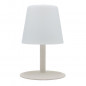 STANDY MINI CREAM Lampe de table sans fil avec pied en acier creme - base LED blanc chaud/blanc froid