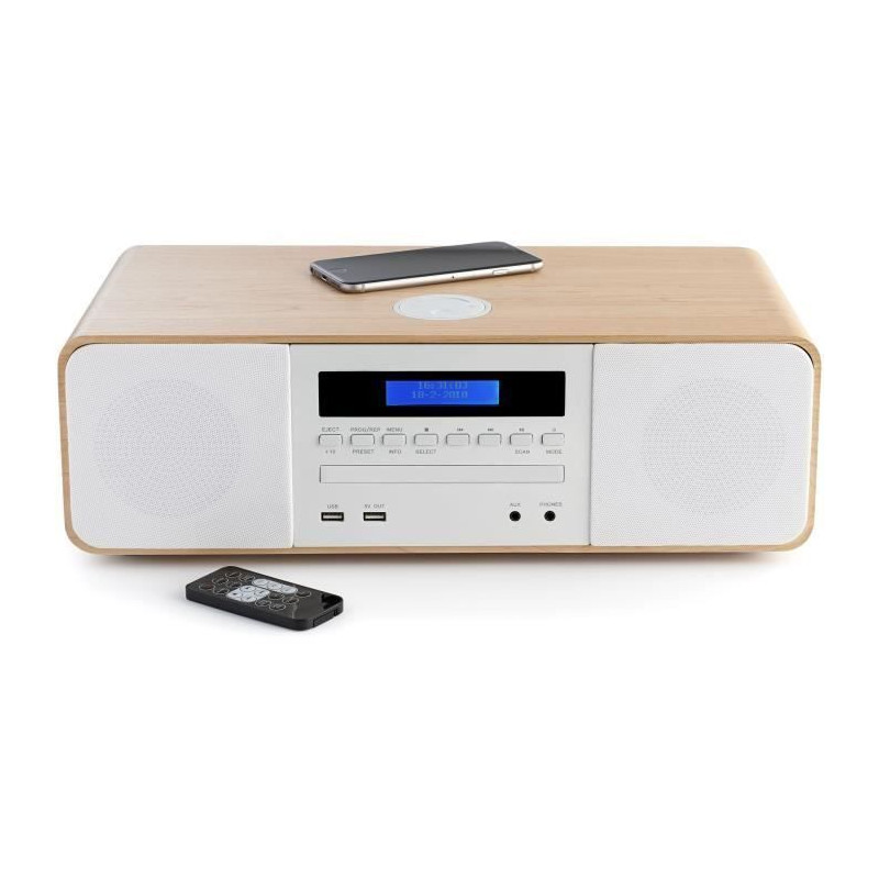 Thomson MIC201IBT Micro Chaine HiFi - Bluetooth - Radio - CD - MP3 - USB - Blanche + Induction