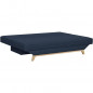 TEIJO Banquette convertible 3 places avec coffre de rangement - Tissu Bleu - L 190 x P 84 x H 92 cm