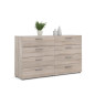 TYHJA Commode 8 tiroirs - Chene Truffe - L 140 x P 40 x H 82 cm