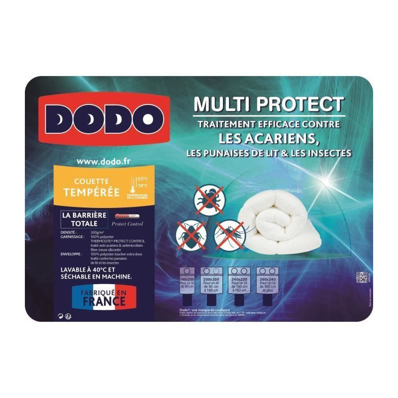 DODO Couette temperee MULTIPROTECT - 220 x 240 cm