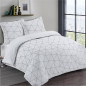 VISION Parure de couette Hugo - 100% coton - 1 housse de couette 200 x 200 cm + 2 taies doreiller 65 x 65 cm - Blanc