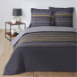 VISION Parure de couette Gaspard 100% Coton - 240 x 260 cm - Gris anthracite