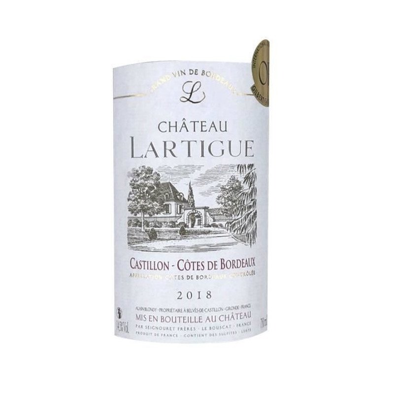 Chateau Lartigue 2018 Cotes de Bordeaux - Vin rouge de Bordeaux