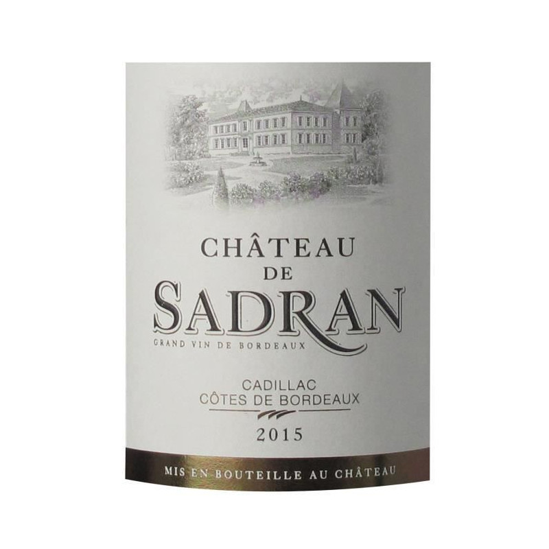 Chateau de Sadran 2015 Cadillac - Vin rouge de Bordeaux