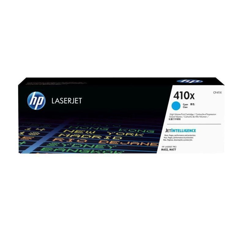 HP 410X toner LaserJet cyan grande capacite authentique CF411X pour HP Color LaserJet Pro M452/M477