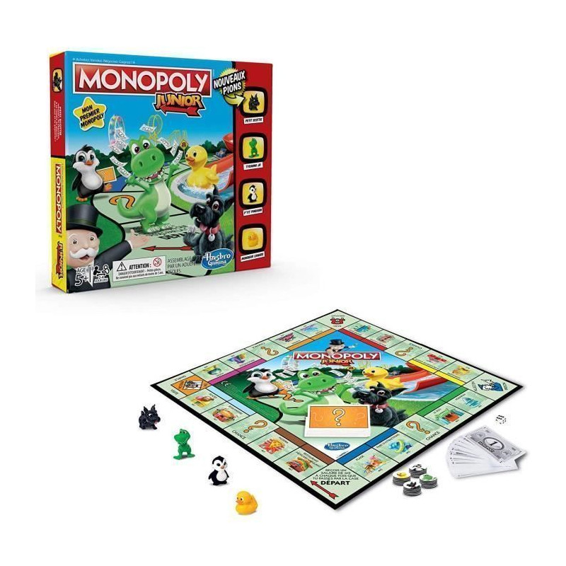 MONOPOLY - Junior, le jeu pour enfants - Jeu de Societe, Jeu de Plateau version francaise