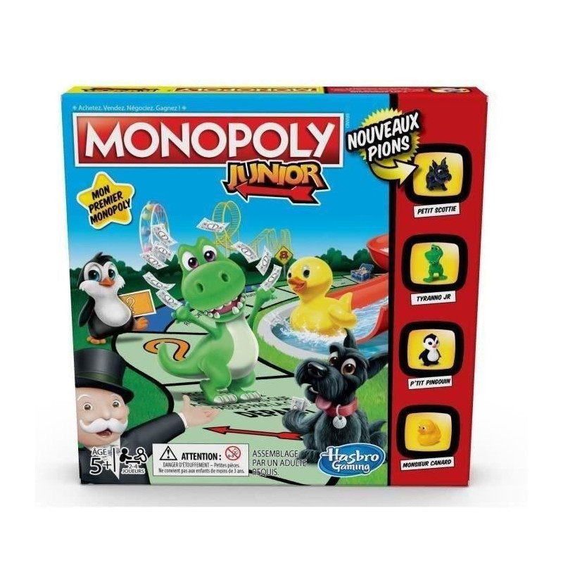 MONOPOLY - Junior, le jeu pour enfants - Jeu de Societe, Jeu de Plateau version francaise