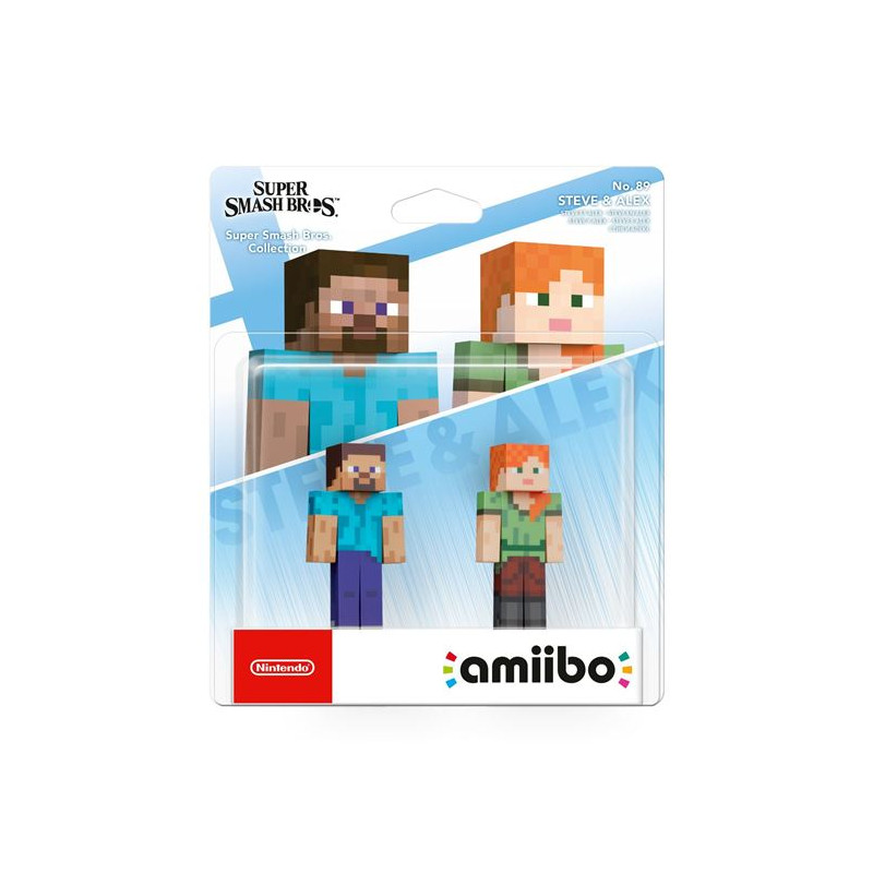 Pack 2 Figurines Amiibo Steve & Alex Série Super Smash Bros numéro 89