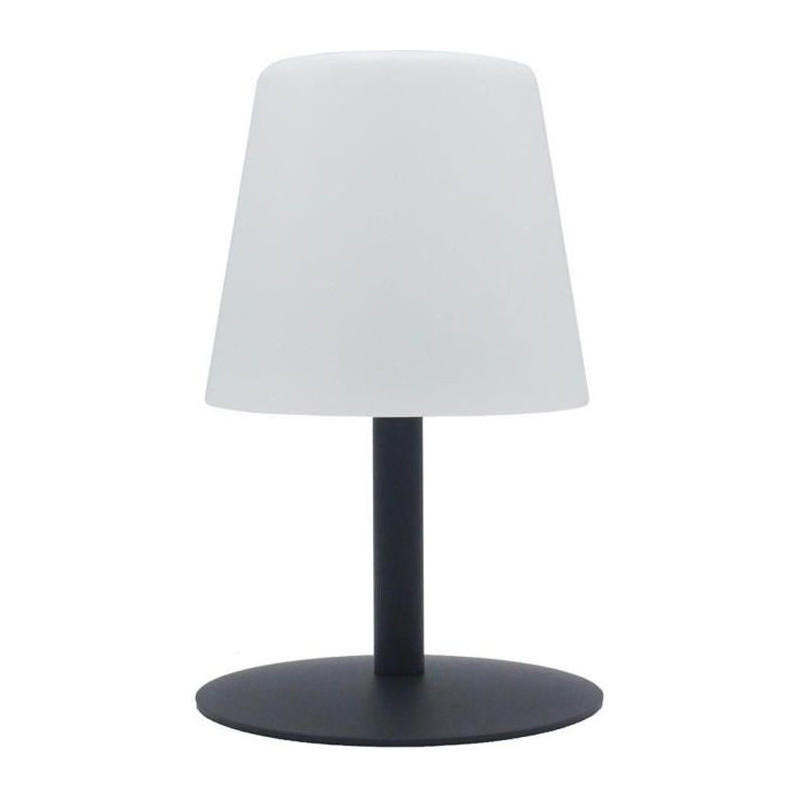 LUMISKY Lampe de table LED sans fil Standy Mini Rock - H 25 cm - Gris et blanc