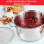 TEFAL B8646404 Marmite 26 cm inox, Tous feux dont induction, Garantie 5 ans, Poignées robustes, Couvercle verre, Intuition XL