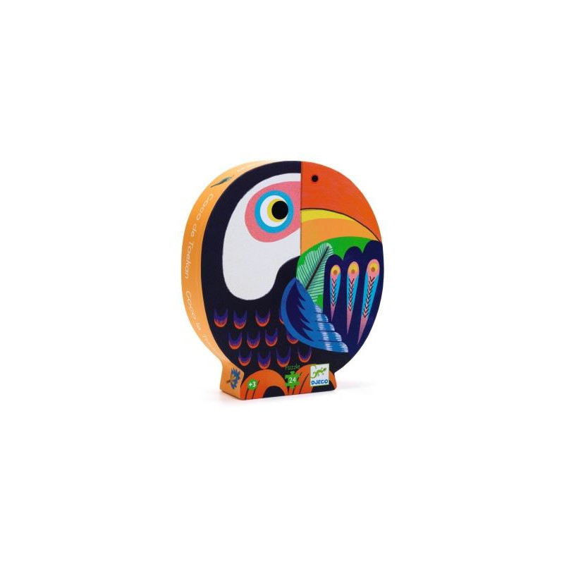 Puzzle silhouette Djeco Coco le Toucan 24 pièces Orange